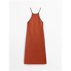 SATIN HALTER DRESS