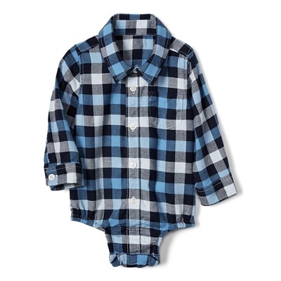 Plaid Flannel Button-Up Bodysuit