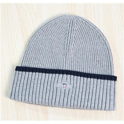 Мужской зимний теплый вязаный комплект из двух предметов: шапка и шарф из смеси хлопка и шерсти GAN*T