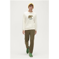 Bad Bear RE-FINGER CREWNECK Erkek Sweatshirt 23.02.12.033MARSHMALLOW