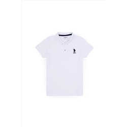 Erkek Çocuk Beyaz Basic Polo Yaka T-Shirt