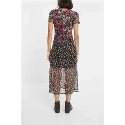 Vestido flores animal print