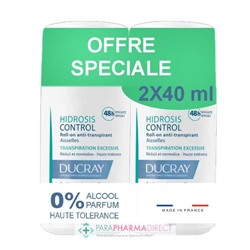 Ducray Hidrosis Control Roll-On Anti-Transpirant 48H 2x40mlLot  × 2