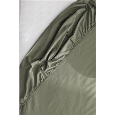 Manon King Size %100 Pamuk Ranforce Lastikli Çarşaf - Yeşil