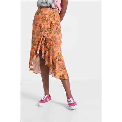 Falda de volantes tropical