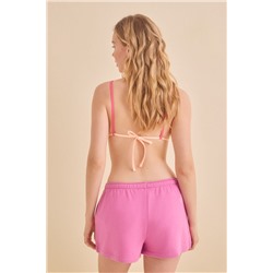 Pantalón corto felpa rosa