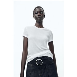 VISCOSE RIBBED T-SHIRT