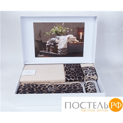 T1210T10129118 Набор полотенец Tivolyo Home LEOPARD с диффузором бежевый 3 предмета