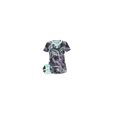 UA Cartwheels Cool Blue Scrub Top