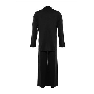 Siyah Cut Out Detaylı Triko Alt&Üst Takım TBBAW23CP00027