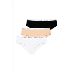 U.S. Polo Assn.Kadın Siyah - Beyaz - Ten 3 Lü Şort