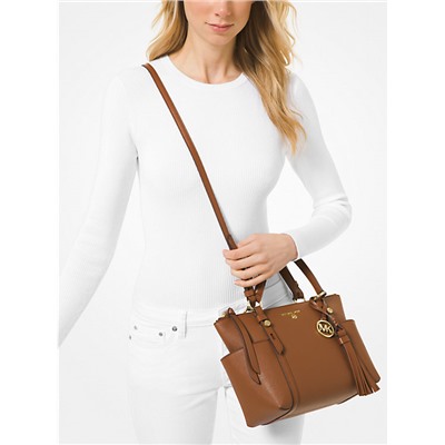 Bolso tote Sullivan pequeño de piel saffiano con cremallera superior