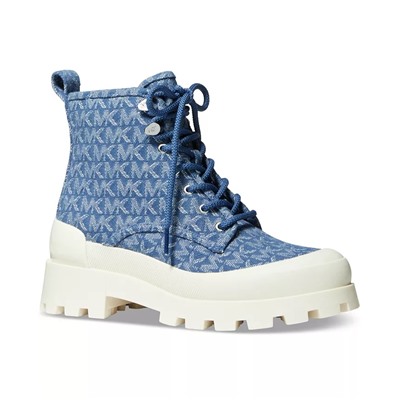 MICHAEL MICHAEL KORS Women's Payton Signature Logo Lace-Up Lug Sole Combat Booties