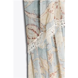 ZW COLLECTION PRINTED DRESS WITH LACE RUFFLES