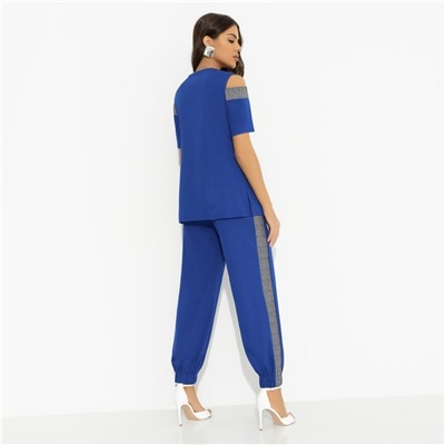 Брючный комплект из трикотажа, Нешуточная конкуренция (blue, 2 в 1)