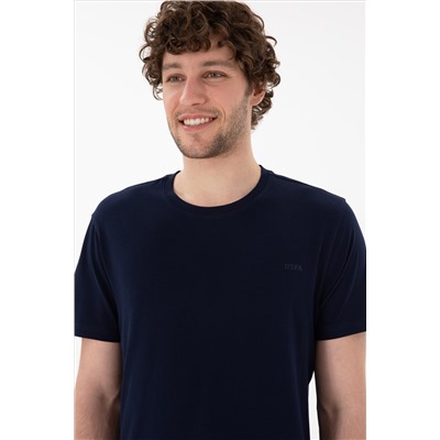 Erkek Regular Fit Bisiklet Yaka Lacivert Basic Tişört