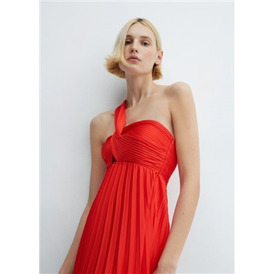 Vestido asimétrico plisado