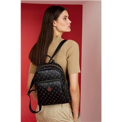 Pierre Cardin Siyah Monogram Kadın Sırt Çantası 05PO22Y1553