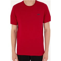 Erkek Regular Fit Bisiklet Yaka Bordo Tişört