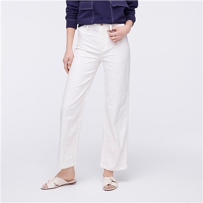 Slim wide-leg pant in washed canvas