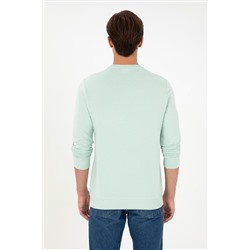Erkek Su Yeşili Sweatshirt