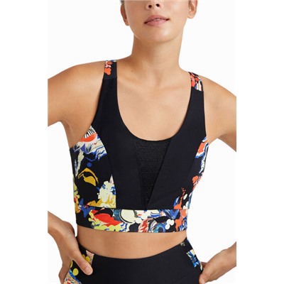 Top slim tirantes flores