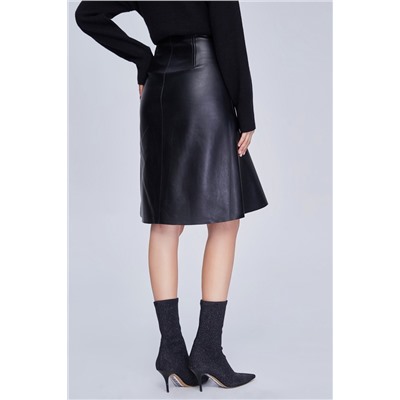 Falda de piel Negro
