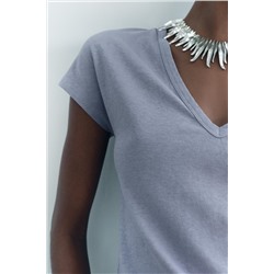 LINEN AND COTTON BLEND T-SHIRT