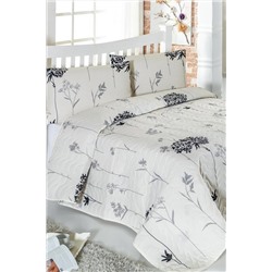 Ev & Ev Home Tek Kişilik Kapitone Yatak Örtüsü Seti Efil Bej-Gri Ep-005409