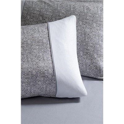 Diane King Size %100 Pamuk Madame Coco Crep Baskılı Nevresim Takımı - Gri
