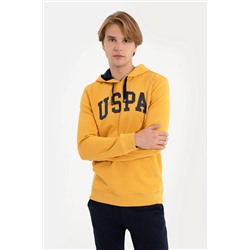 Erkek Safran Kapüşonlu Basic Sweatshirt