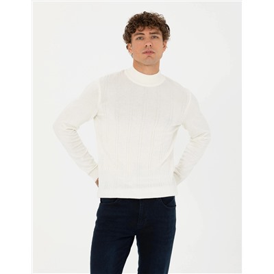 Ekru Slim Fit Kazak