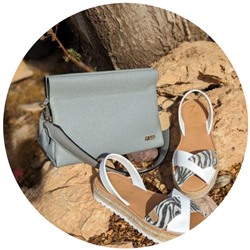 AB. ZAPATOS CRUZ/YUTE · blanco zebra+Ab.Zapatos PELLE Milan (930) perla