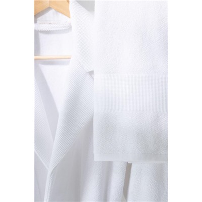 Carole Unisex %100 Pamuk Bornoz Set - Beyaz - Lüks Koleksiyon