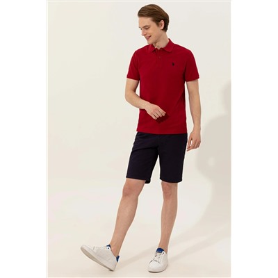 Erkek Bordo Basic Polo Yaka Tişört