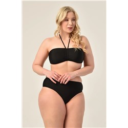 AQUAVİVA, Aquaviva Kadın Büyük Beden Siyah Straplez Boyundan Bağlı Bikini Takımı