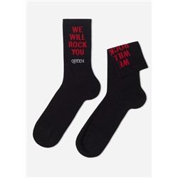 Kurze Herren-Sportsocken mit Rock-Band-Print