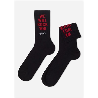 Kurze Herren-Sportsocken mit Rock-Band-Print