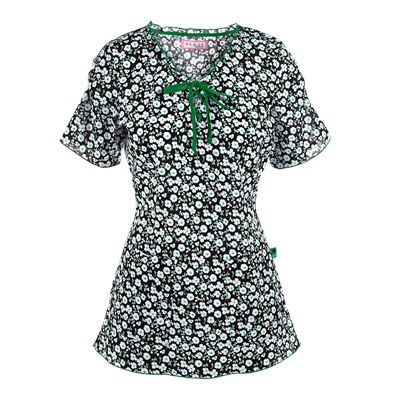 koi Scrubs Petite Rose Print Top