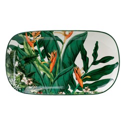 Блюдо, 35х19 см, керамика К, овальное, бело-зеленое, Ночной сад, Night Garden Foliage, 60596