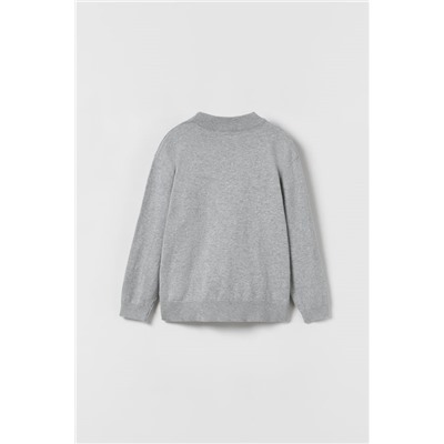 FINE GAUGE KNIT SWEATER WITH MOCK NECK