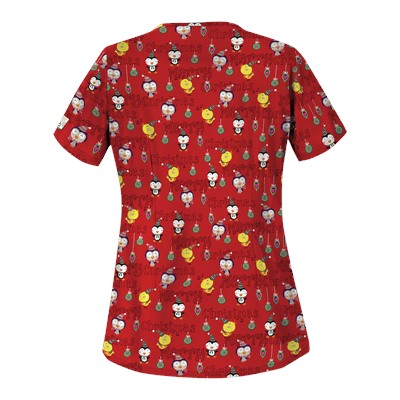 UA Christmas Chicks Red Scrub Top