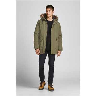 Chaqueta con capucha Caqui