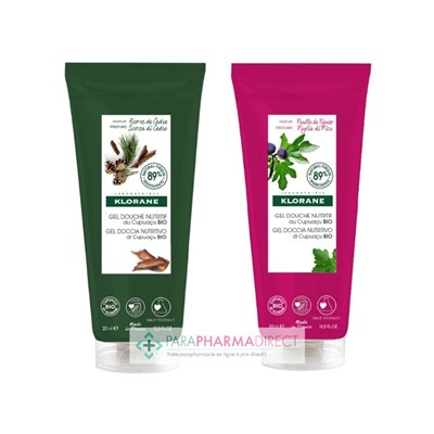 Klorane Cupuaçu Gel Douche Nutritif Ecorce de Cèdre + Gel Douche Nutritif Feuille de Figuier 2x200mlLot  × 2