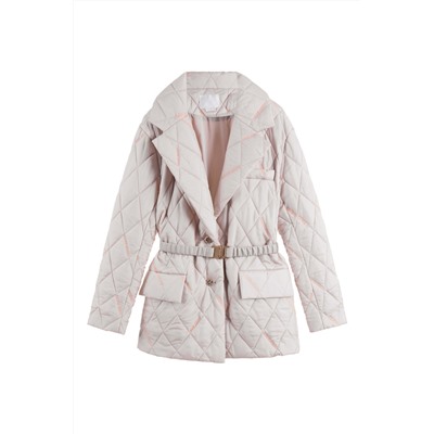 Chaqueta acolchada de seda Beige