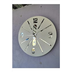 AA Shop Beyaz Renk Hediyelik Ahşap Dekoratif Farklı Desenli Duvar Saati 50cm beyazsiyahçift