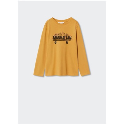 Camiseta manga larga estampada -  Niño | MANGO OUTLET España