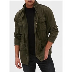 Military Jacket with Hidden Hood