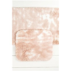Damien 2'li Banyo Paspası - Beyaz/Pudra - 60x100 cm