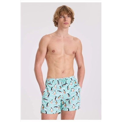 WESTMARK LONDON, Mint Penguen Baskılı Regular Fit Erkek Deniz Şortu WMANIMAL